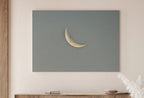 Detail view of artwork from Crescent Moon Print. Boho Minimalist Moon Phase Wall Art. Lunar Print Poster, Celestial Wall Decor. Intant Download Boho Moon Art. Stars Art. (variation 1)