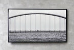 Cyclist on Bridge Black and White Frame TV Art.  Wall Art, Artwork for The Frame TV, Architecture Art for Samsung Frame – Frame TV  Art