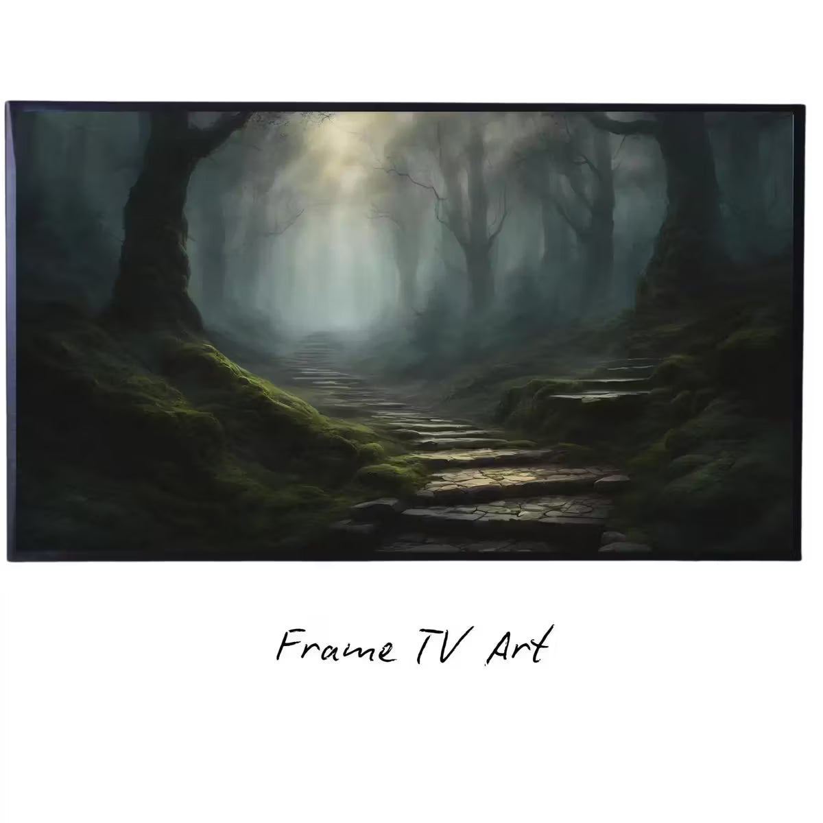 Dark Forest Art For Samsung Frame TV I Watercolor Landscape Wall Decor I 4K Frame TV Dark Academia Painting – Frame TV  Art