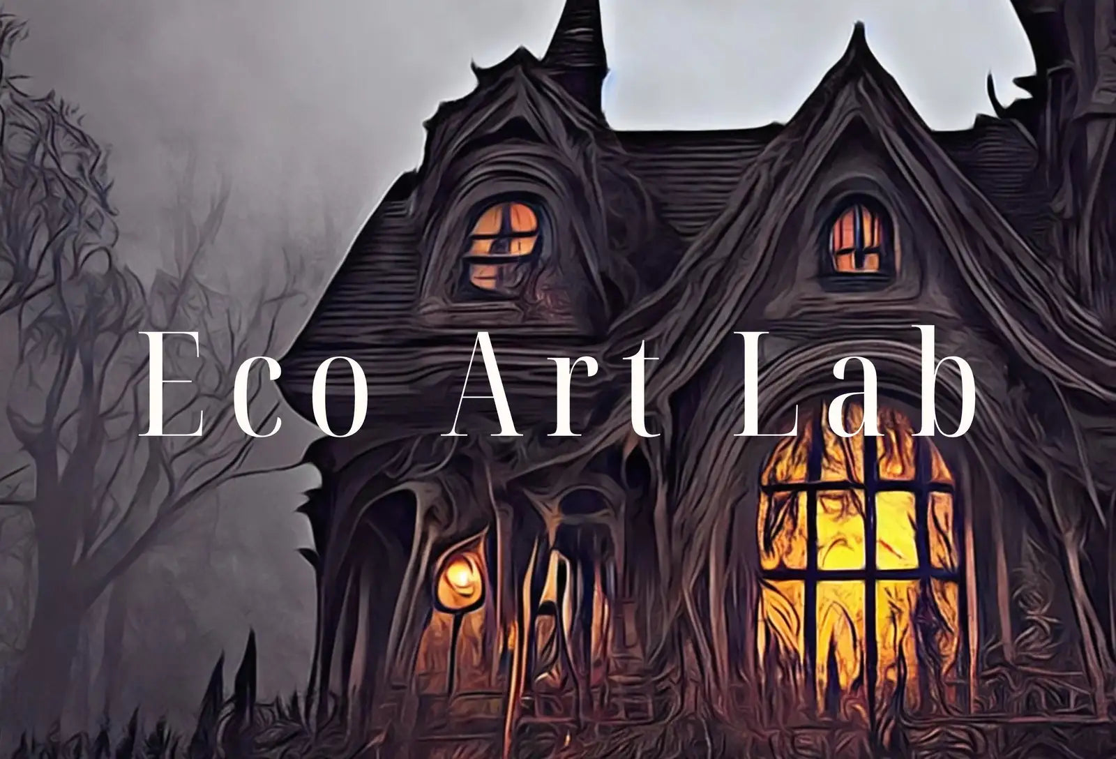 Second included artwork preview from Dark Gothic Scary Haunted Mansion Print. Halloween Printable Wall Art. Horror Halloween Painting. Instant Download Art Print. Fall Decor featuring various scenes.