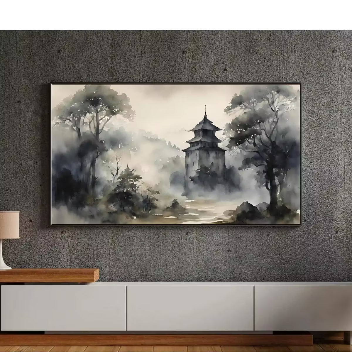 Dark Japanese Art For Frame TV I Watercolor Decor For Samsung Frame TV I Dark Academia Aesthetic Digital Art – Frame TV  Art
