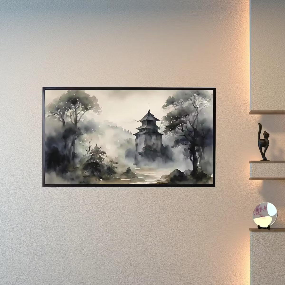 Dark Japanese Art For Frame TV I Watercolor Decor For Samsung Frame TV I Dark Academia Aesthetic Digital Art – Frame TV  Art
