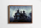Included artwork preview showing first selection of artworks from Dark Scary Haunted Mansion Gothic Print. Halloween Printable Wall Art. Horror Halloween Painting. Instant Download Art Print. Fall Decor.
