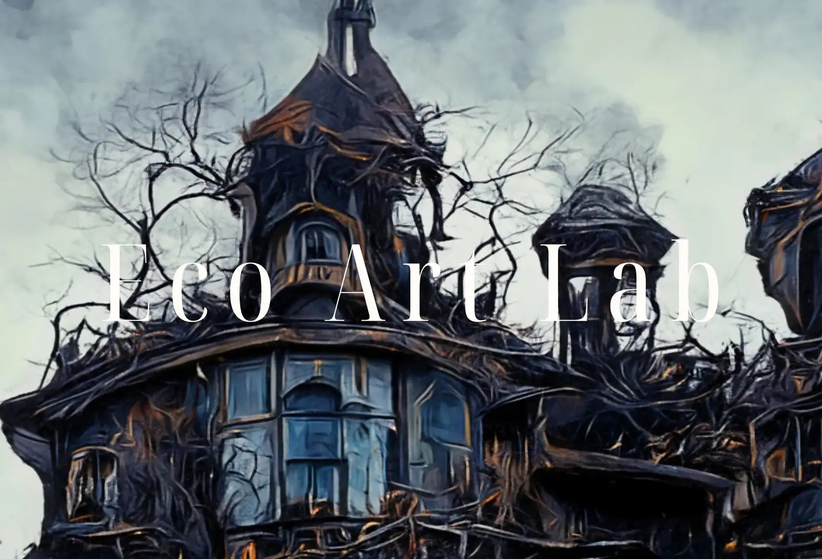 Second included artwork preview from Dark Scary Haunted Mansion Gothic Print. Halloween Printable Wall Art. Horror Halloween Painting. Instant Download Art Print. Fall Decor featuring various scenes.
