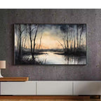Dark Sunset Art for The Frame TV I Forest Minimalist Decor I Minimalist Watercolor for Samsung Frame TV – Frame TV Art Set