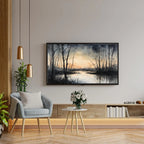 Dark Sunset Art for The Frame TV I Forest Minimalist Decor I Minimalist Watercolor for Samsung Frame TV – Frame TV Art Set (Digital Download) – Digital Download