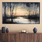 Dark Sunset Art for The Frame TV I Forest Minimalist Decor I Minimalist Watercolor for Samsung Frame TV – Frame TV Art Set