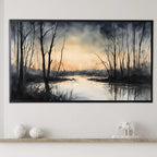 Dark Sunset Art for The Frame TV I Forest Minimalist Decor I Minimalist Watercolor for Samsung Frame TV – Frame TV Art Set