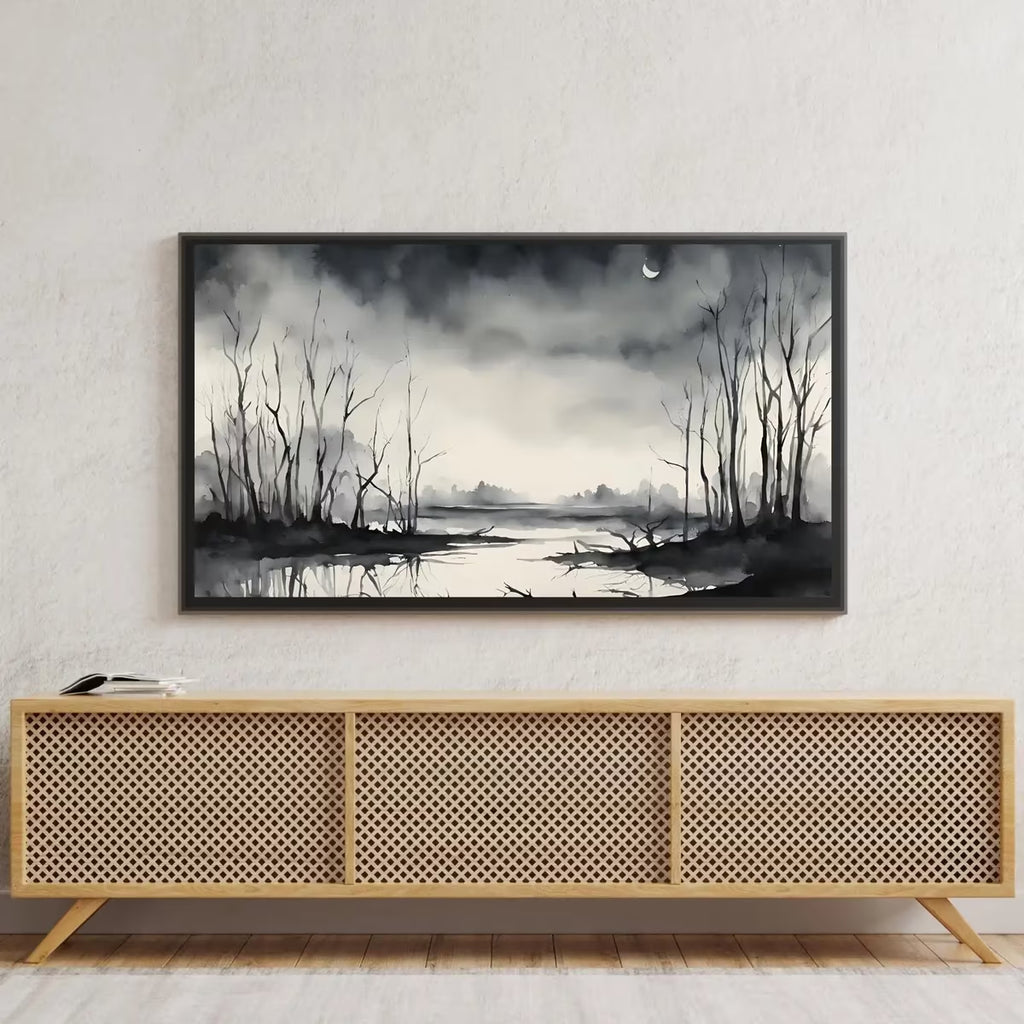 Dark Swamp Art for Samsung Frame TV I Watercolor Decor for Frame TV I Minimalist Design Digital Art for Home Interior – Frame TV  Art