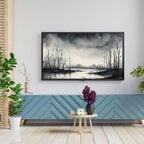 Dark Swamp Art for Samsung Frame TV I Watercolor Decor for Frame TV I Minimalist Design Digital Art for Home Interior – Frame TV Digital Download Art – Digital Download