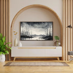 Dark Swamp Art for Samsung Frame TV I Watercolor Decor for Frame TV I Minimalist Design Digital Art for Home Interior – Frame TV Digital Download Art – Digital Download