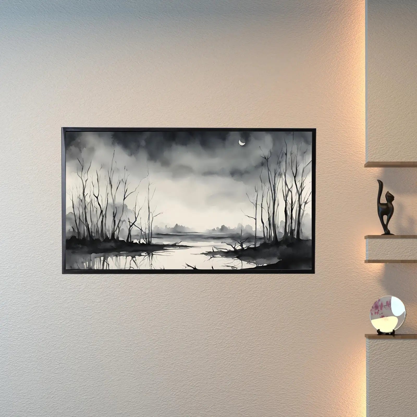 Dark Swamp Art for Samsung Frame TV I Watercolor Decor for Frame TV I Minimalist Design Digital Art for Home Interior – Frame TV Digital Download Art – Digital Download