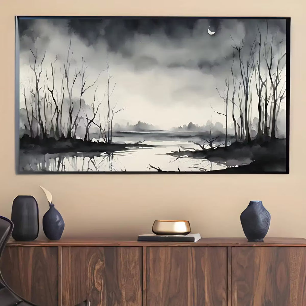 Dark Swamp Art for Samsung Frame TV I Watercolor Decor for Frame TV I Minimalist Design Digital Art for Home Interior – Frame TV  Art