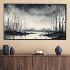 Dark Swamp Art for Samsung Frame TV I Watercolor Decor for Frame TV I Minimalist Design Digital Art for Home Interior – Frame TV Digital Download Art – Digital Download