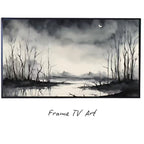 Dark Swamp Art for Samsung Frame TV I Watercolor Decor for Frame TV I Minimalist Design Digital Art for Home Interior – Frame TV  Art
