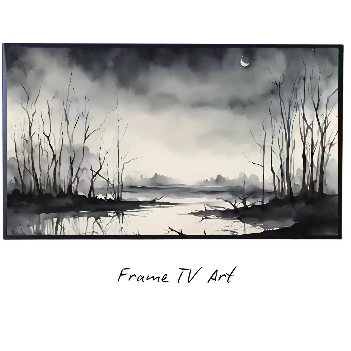 Dark Swamp Art for Samsung Frame TV I Watercolor Decor for Frame TV I Minimalist Design Digital Art for Home Interior – Frame TV  Art