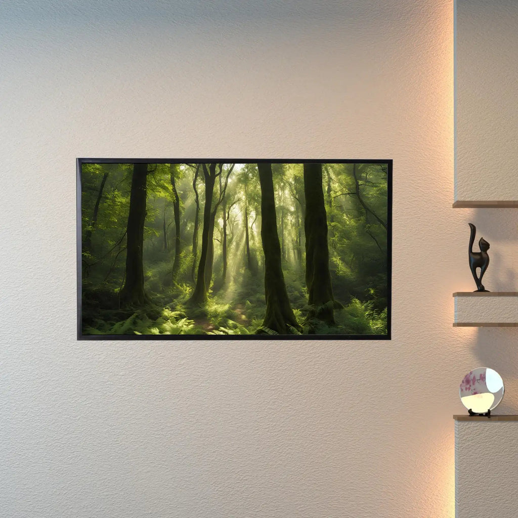 Detail view of artwork from Deep Green Forest Art for Samsung Frame TV I 4K Nature Digital Display I Modern Nature Decor for Home. (variation 1)