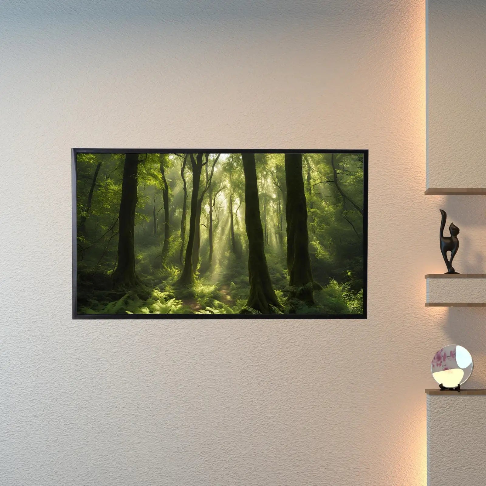 Detail view of artwork from Deep Green Forest Art for Samsung Frame TV I 4K Nature Digital Display I Modern Nature Decor for Home. (variation 1)