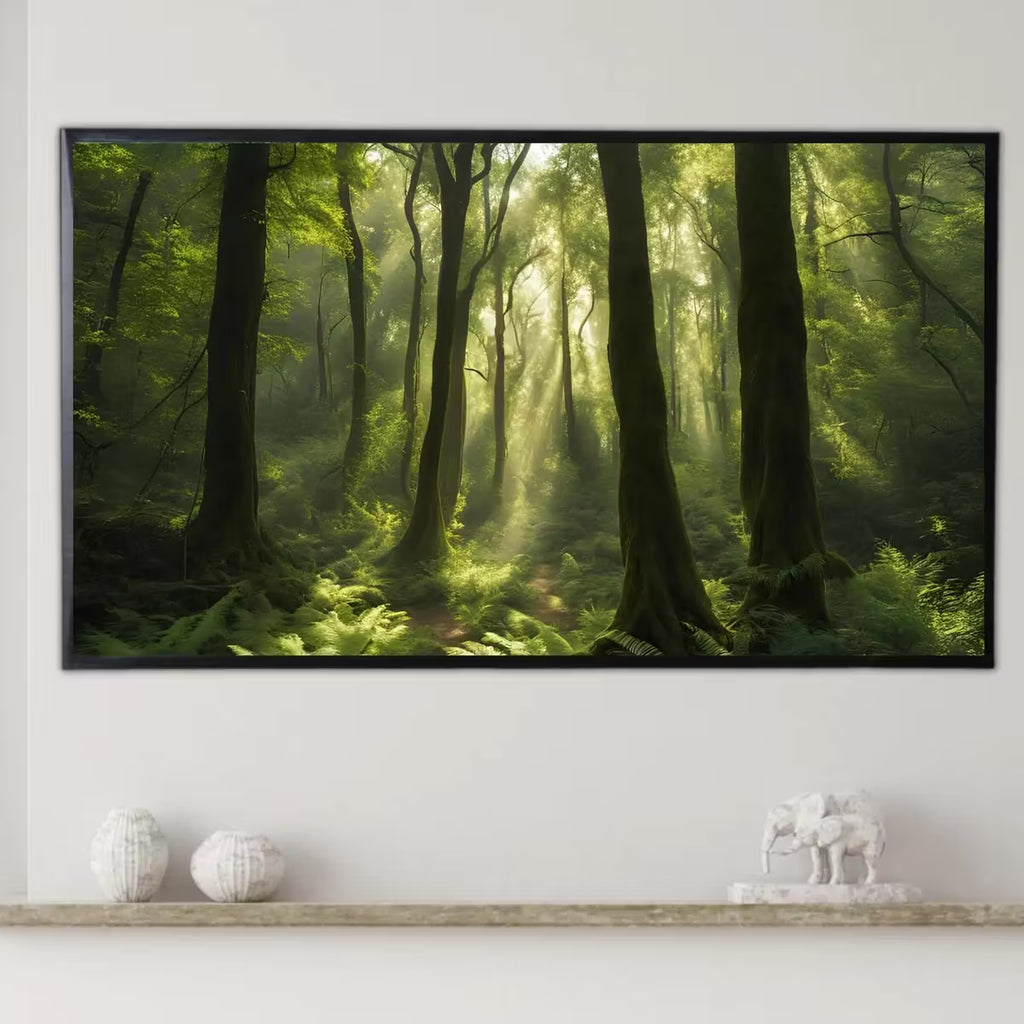 Deep Green Forest Art for Samsung Frame TV I 4K Nature Digital Display I Modern Nature Decor for Home – Frame TV  Art