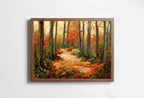 Included artwork preview showing first selection of artworks from Dense Forest Trail in Fall Landscape Painting. Printable Wall Art. Home or Office Decor. Nature Print Digital Autumn Art. Instant Download.