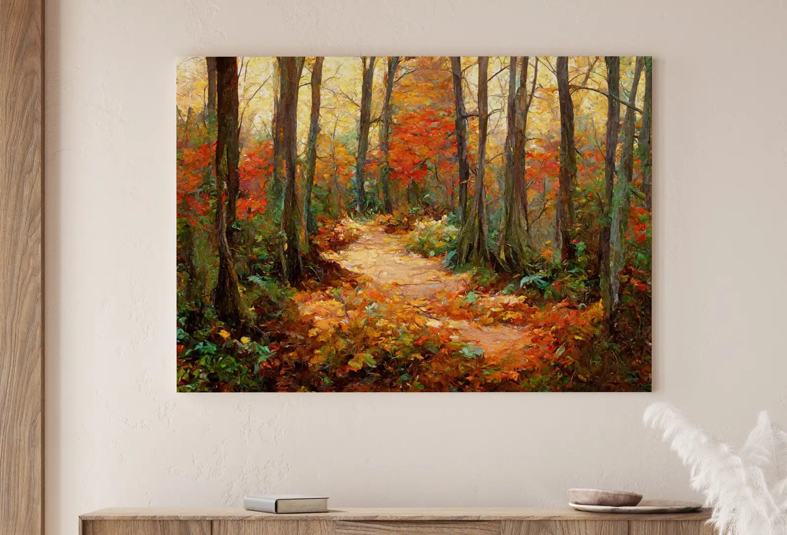 Second included artwork preview from Dense Forest Trail in Fall Landscape Painting. Printable Wall Art. Home or Office Decor. Nature Print Digital Autumn Art. Instant Download featuring various scenes.