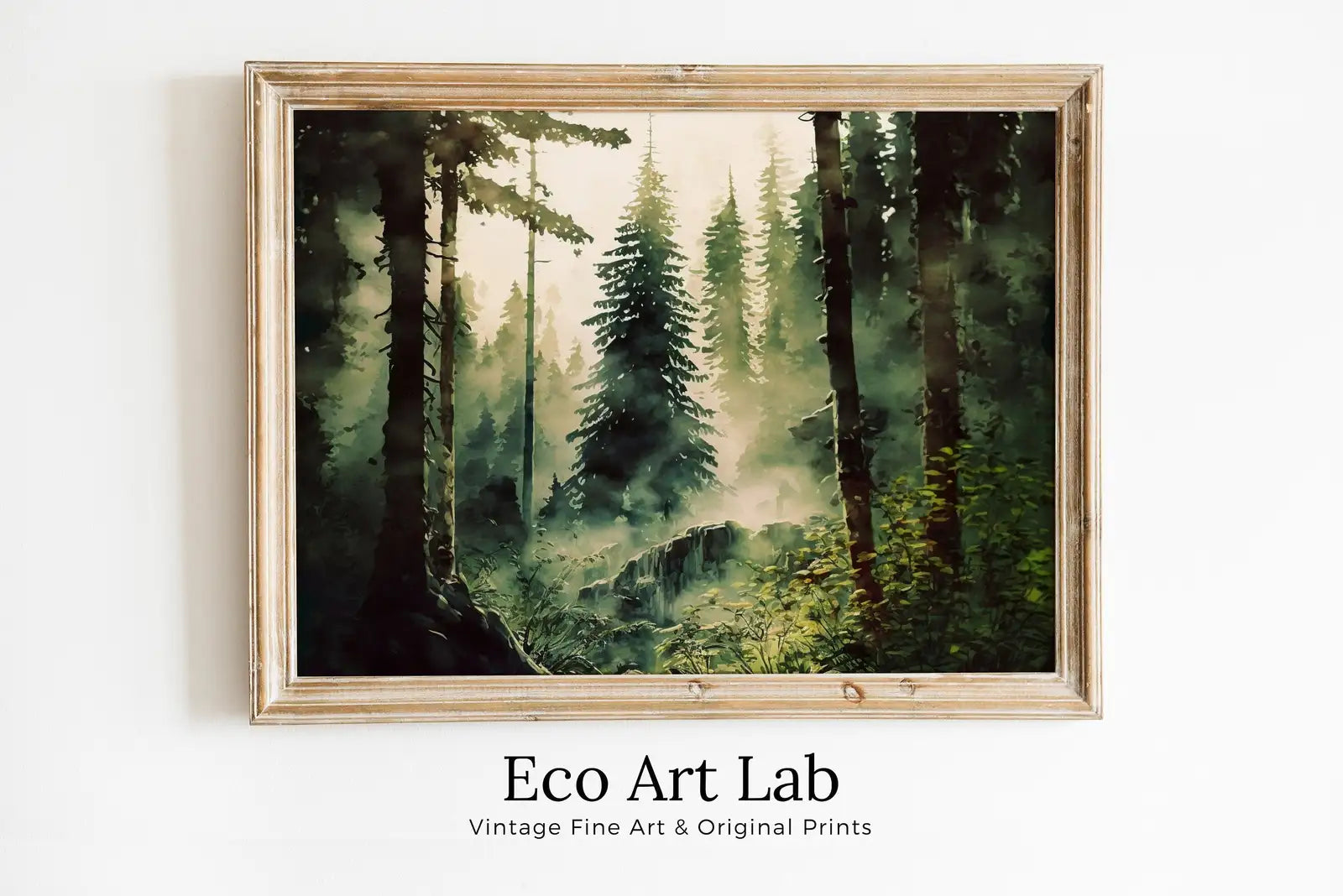 Included artwork preview showing first selection of artworks from Dense Forest Watercolor Printable Landscape. Printable Wall Art. Digital Art. Green Forest Trees Painting Print. Nature Decor. Forest Art.