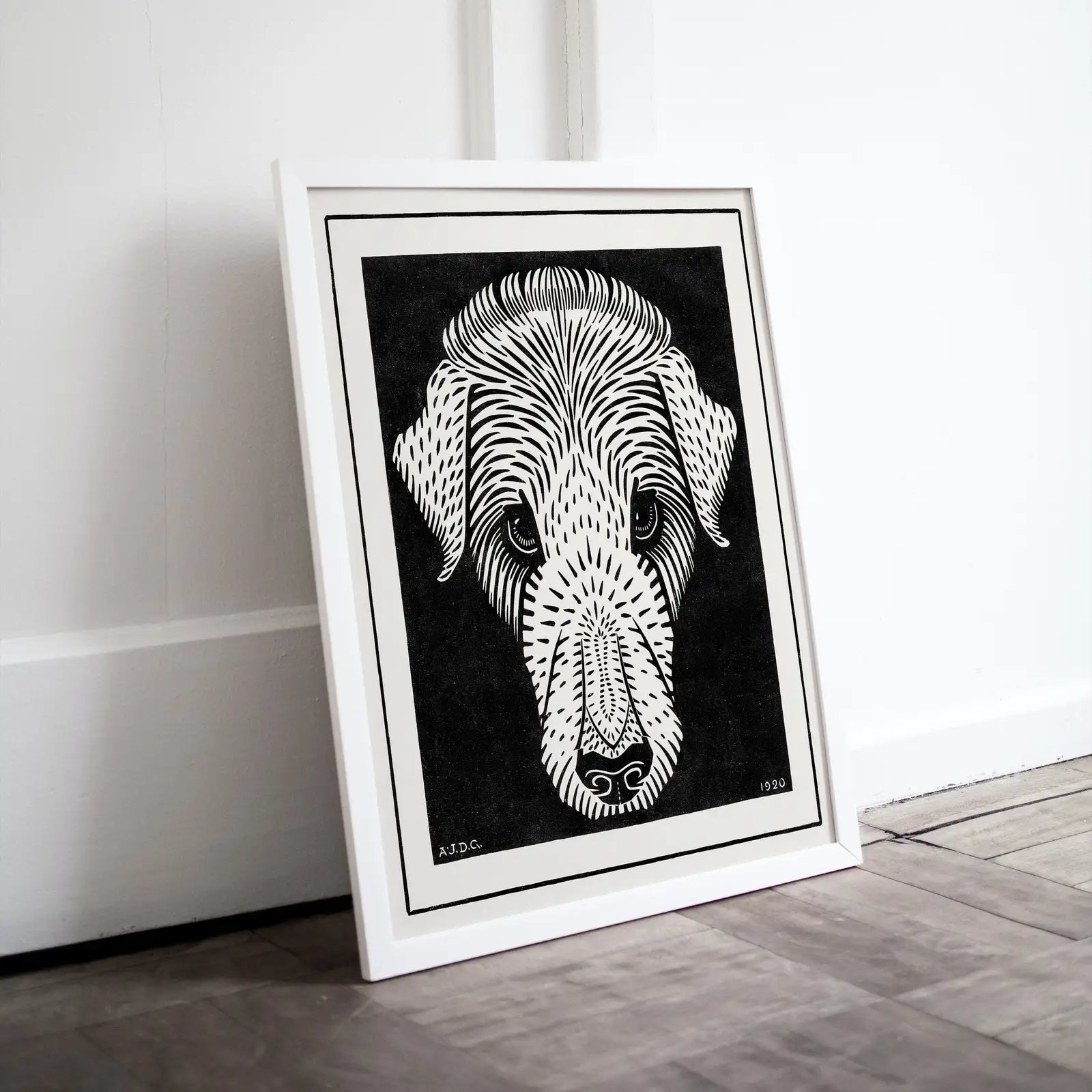 Included artwork preview showing first selection of artworks from Dog's Head Painting Vintage Art Nouveau Print Wall Art. Instant Download Dog Poster Julie De Graag Printable Wall Art. Art Nouveau Poster.
