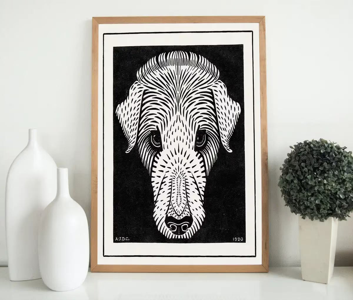 Dog's Head Painting Vintage Art Nouveau Print Wall Art. Instant Download Dog Poster Julie De Graag Printable Wall Art. Art Nouveau Poster – Printable Wall Art