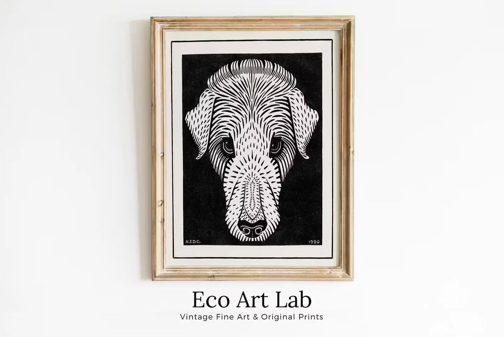 Dog's Head Painting Vintage Art Nouveau Print Wall Art. Instant Download Dog Poster Julie De Graag Printable Wall Art. Art Nouveau Poster – Printable Wall Art