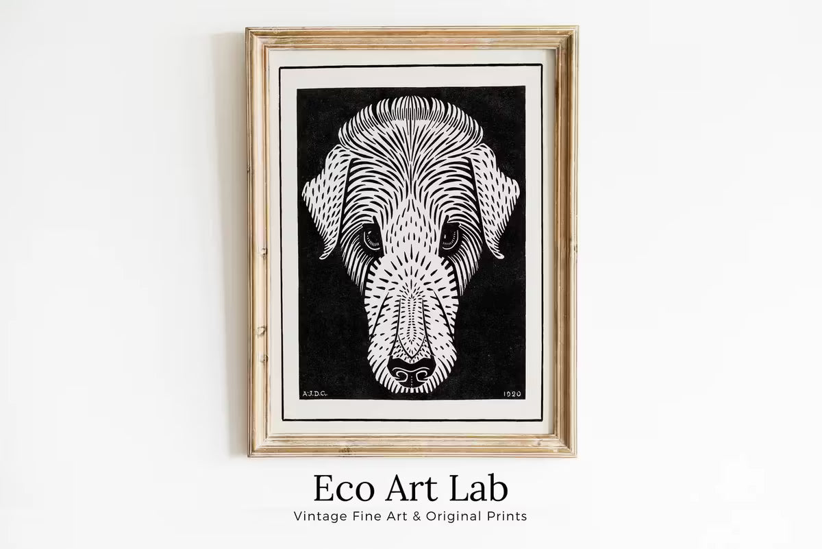 Dog's Head Painting Vintage Art Nouveau Print Wall Art. Instant Download Dog Poster Julie De Graag Printable Wall Art. Art Nouveau Poster – Printable Wall Art