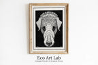 Framed view of Dog's Head Painting Vintage Art Nouveau Print Wall Art. Instant Download Dog Poster Julie De Graag Printable Wall Art. Art Nouveau Poster – printable wall art digital download.