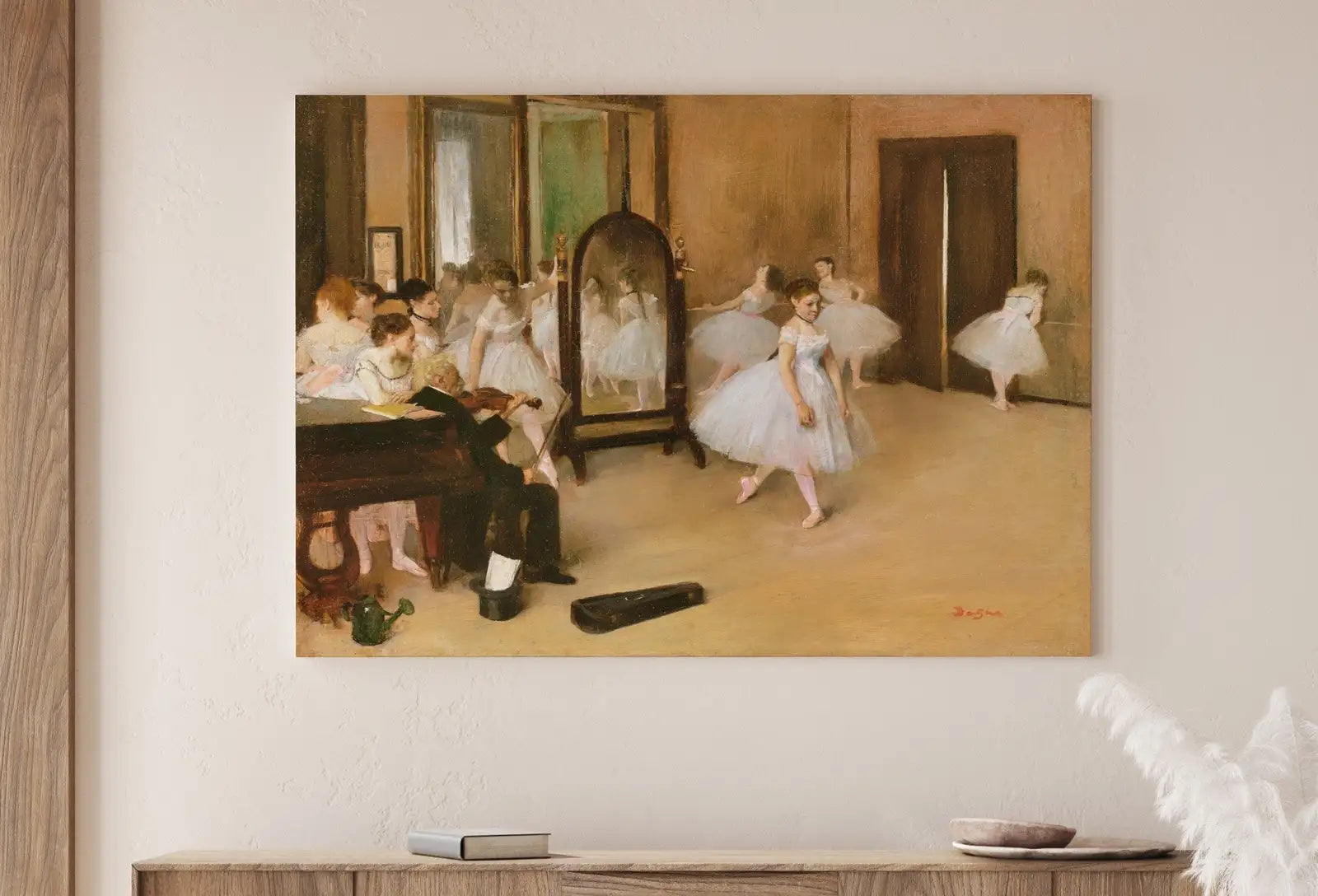 Detail view of artwork from Edgar Degas The Dancing Class Painting Famous Printable Art Print. Instant Download Degas Print Vintage Ballerina Wall Art Digital Download. (variation 1)