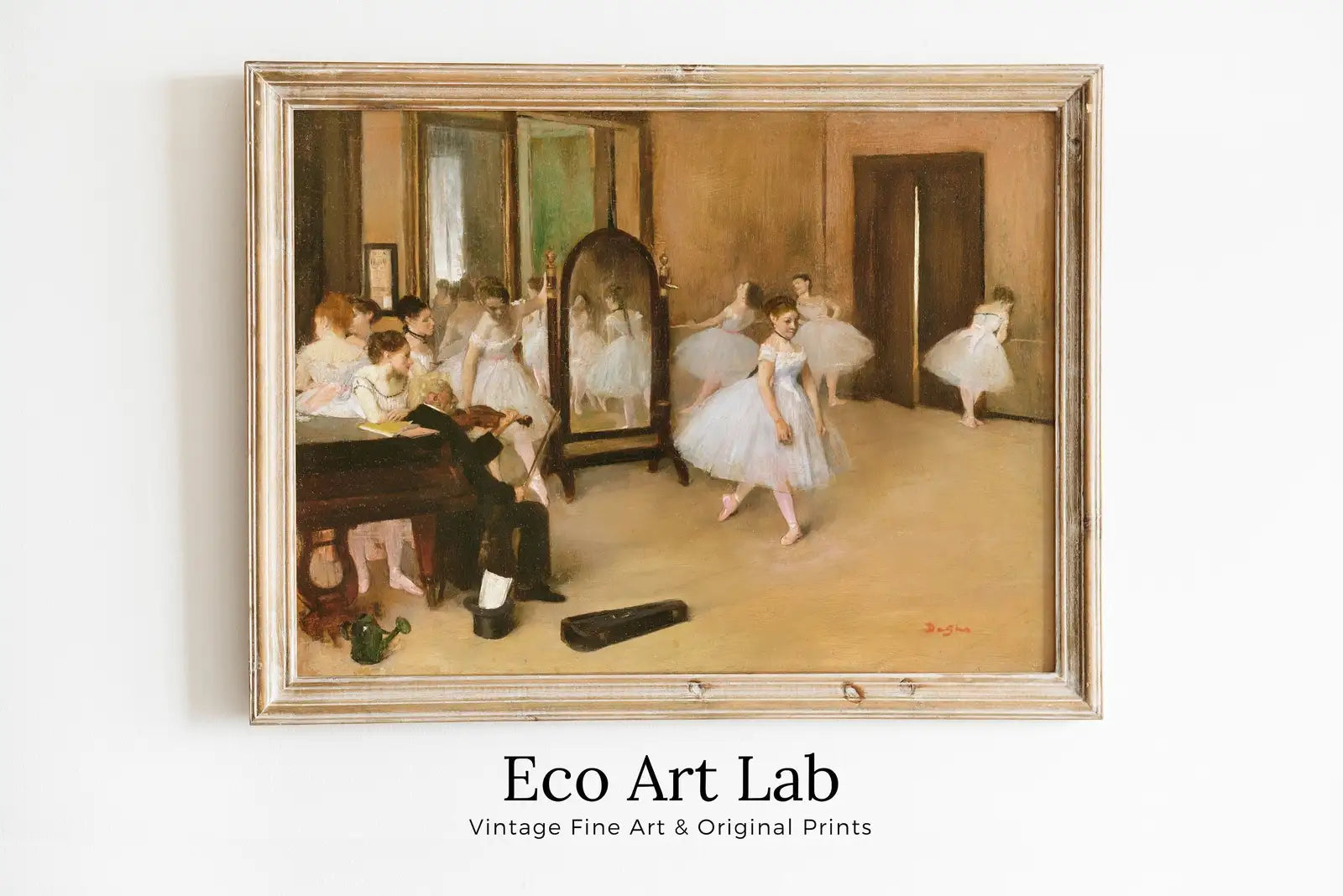 Framed view of Edgar Degas The Dancing Class Painting Famous Printable Art Print. Instant Download Degas Print Vintage Ballerina Wall Art Digital Download – printable wall art digital download.