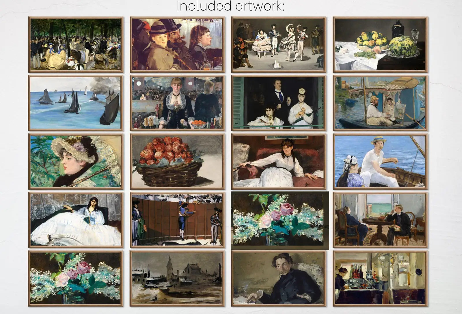 Edouard Manet Samsung Frame TV Art | Set of 40 Classic French Country Decor Impressionist Paintings | Vintage Wall Art Downloadable TV Art – Frame TV Art Set (Digital Download)