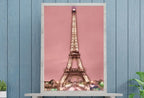 Detail view of artwork from Eiffel Tower Paris View Urban Landscape Painting, Printable Wall Art, for Home or Office Decor, Print Digital Art Instant Download. (variation 2)