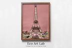 Framed view of Eiffel Tower Paris View Urban Landscape Painting, Printable Wall Art, for Home or Office Decor, Print Digital Art Instant Download – printable wall art digital download.