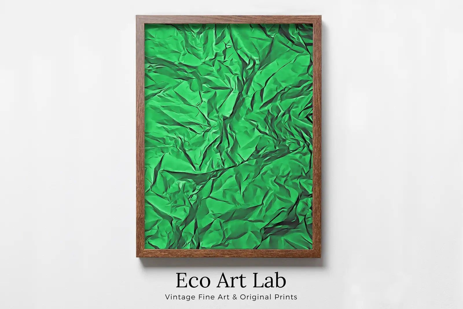 Framed view of Emerald Green Abstract Wall Art Digital Print. Minimalist Modern Colorful Wall Art Instant Download Art Print. Green Printable Wall Art – printable wall art digital download.