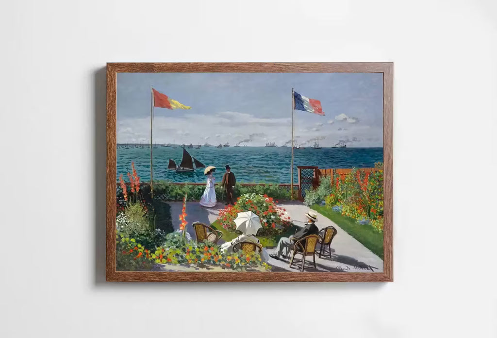 European Garden Landscape Vintage Claude Monet Painting. Impressionist Seascape. Classic Famous Monet Print. Printable . – Printable Wall Art