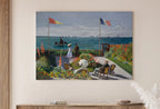 Detail view of artwork from European Garden Landscape Vintage Claude Monet Painting. Impressionist Seascape. Classic Famous Monet Print. Printable Digital Download.. (variation 1)