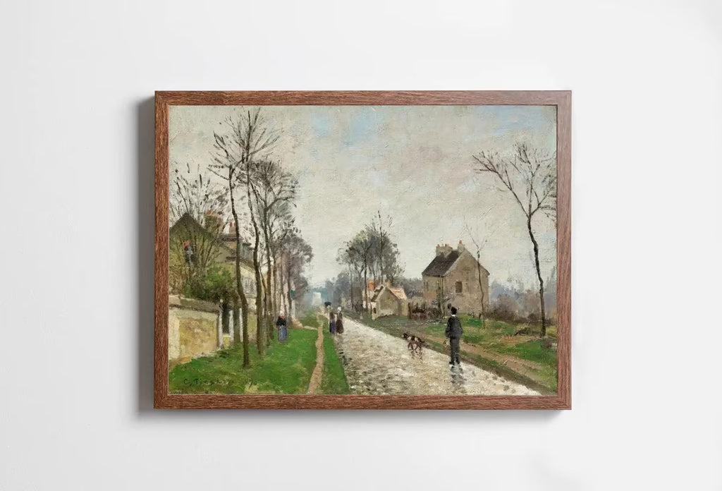 European Village Rain Landscape Vintage Oil Painting. Impressionist Landscape Print. Classic Antique Art Print. Printable  – Printable Wall Art