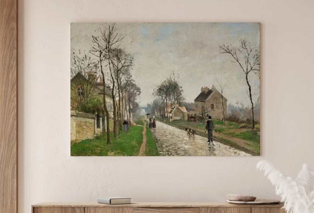 European Village Rain Landscape Vintage Oil Painting. Impressionist Landscape Print. Classic Antique Art Print. Printable  – Printable Wall Art