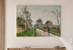 European Village Rain Landscape Vintage Oil Painting. Impressionist Landscape Print. Classic Antique Art Print. Printable  – Printable Wall Art