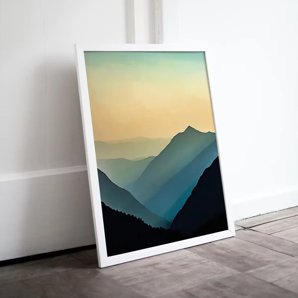 Evening in the Mountains Abstract Print. Instant Download Printable Wall Art. Sage Green Minimalist Poster. Abstract Wall Art Digital Print. – Printable Wall Art