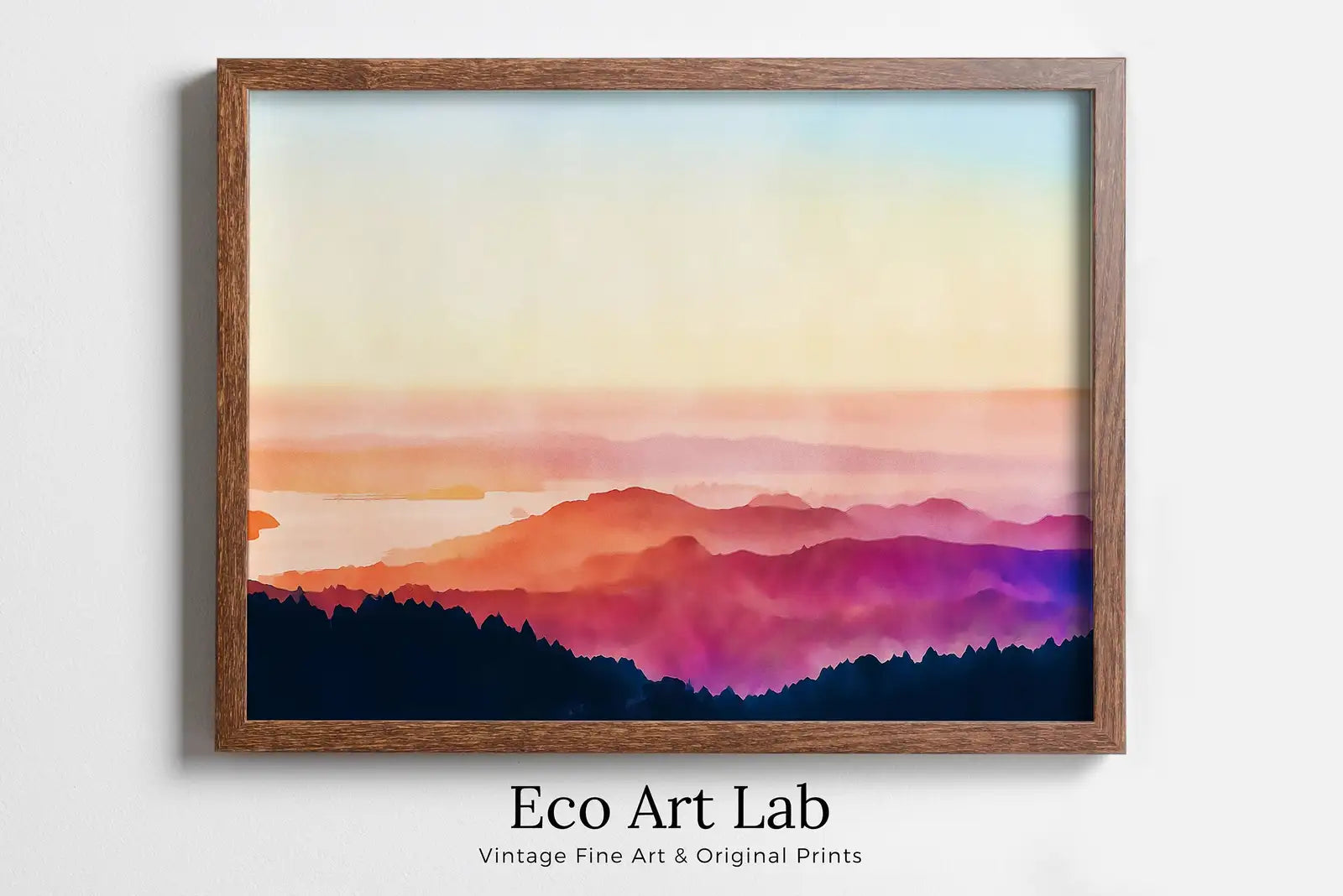 Detail view of artwork from Evening in the Mountains Abstract Wall Art Digital Print. Abstract Print Instant Download Printable Wall Art Sunset Colors Minimalist Poster. (variation 1)