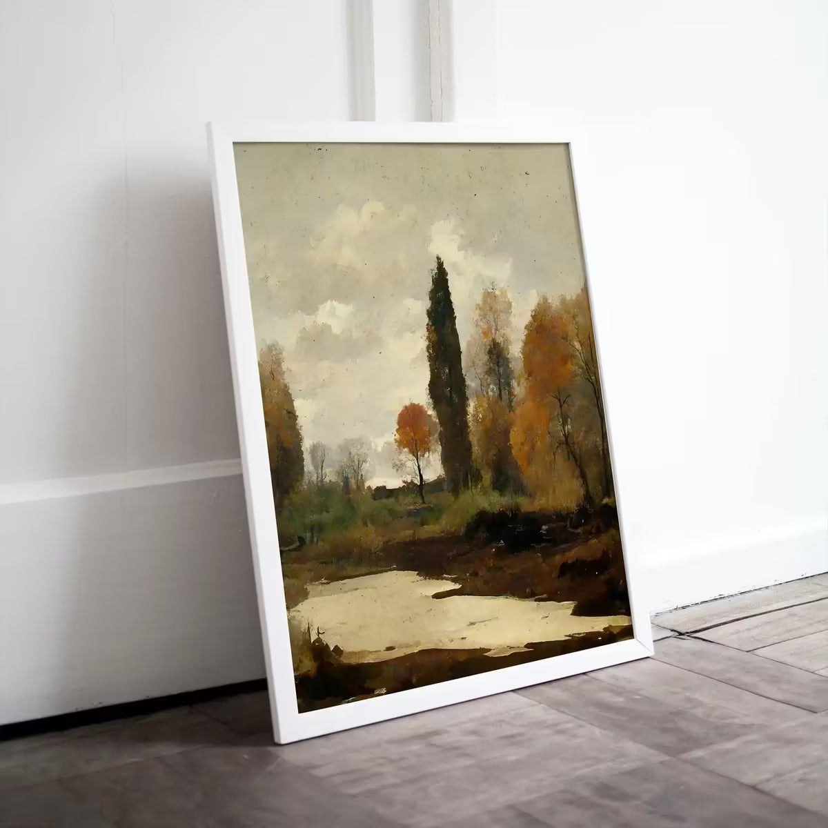 Fall Art. Muted Colors Rustic Autumn Landscape Printable Painting. . Country Decor Nature Landscape. Moody Vintage Art Print – Printable Wall Art