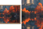 Fall in USA National Parks Frame TV Art  |  Autumn Wall Art Digital Download   |   Yosemite Mountain Lake Forest – Frame TV Digital Download Art