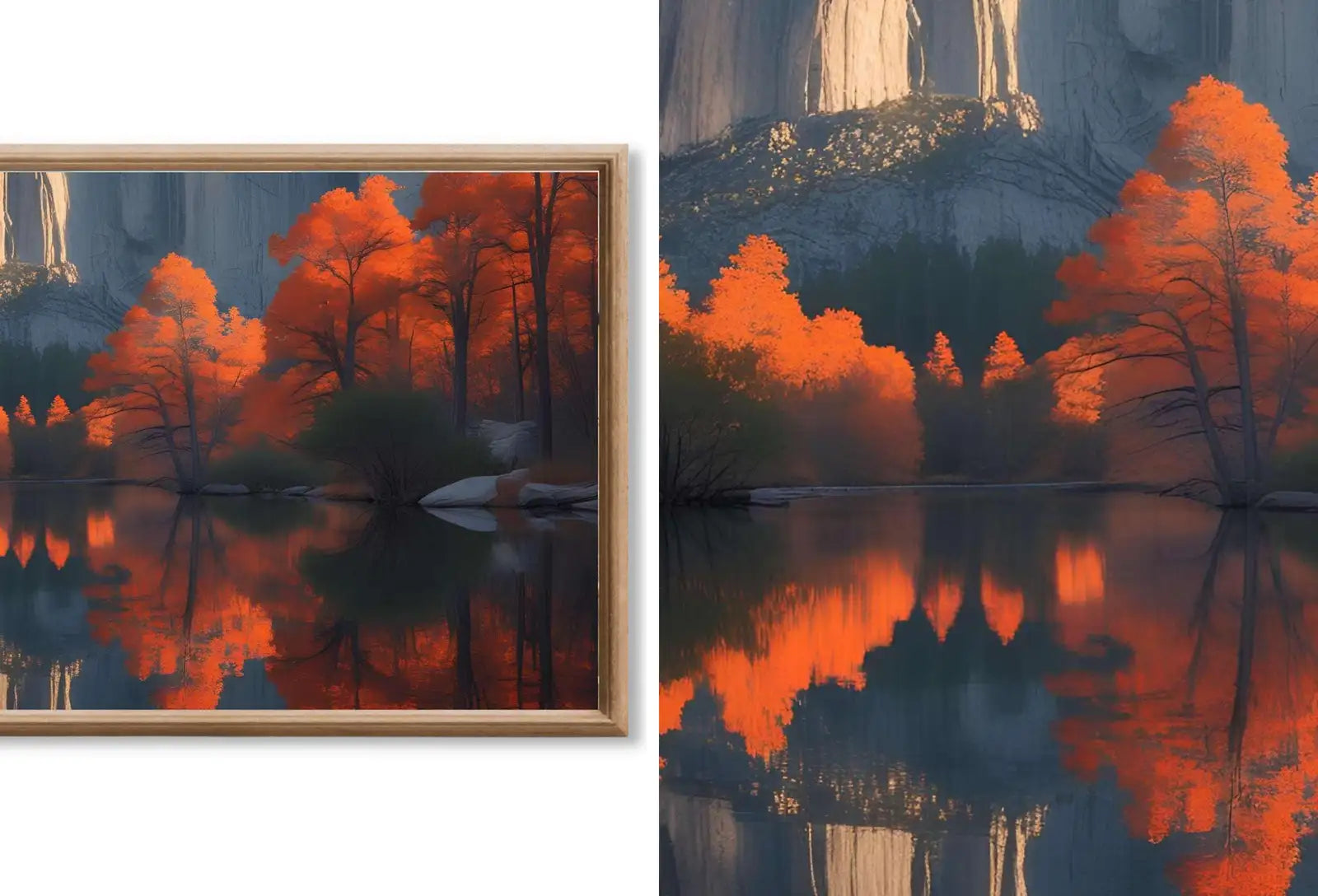 Fall in USA National Parks Frame TV Art  |  Autumn Wall Art Digital Download   |   Yosemite Mountain Lake Forest – Frame TV Digital Download Art