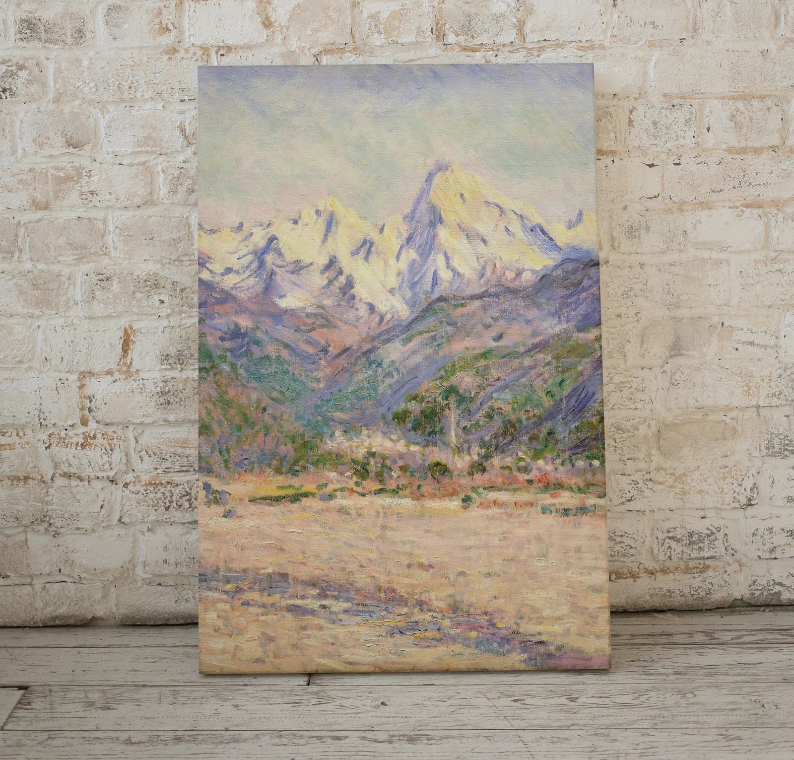 Peinture célèbre de Claude Monet : paysage de montagne. Téléchargement instantané pour une décoration vintage. Reproduction d’art de la vallée de montagne de Monet. Décoration vintage.
