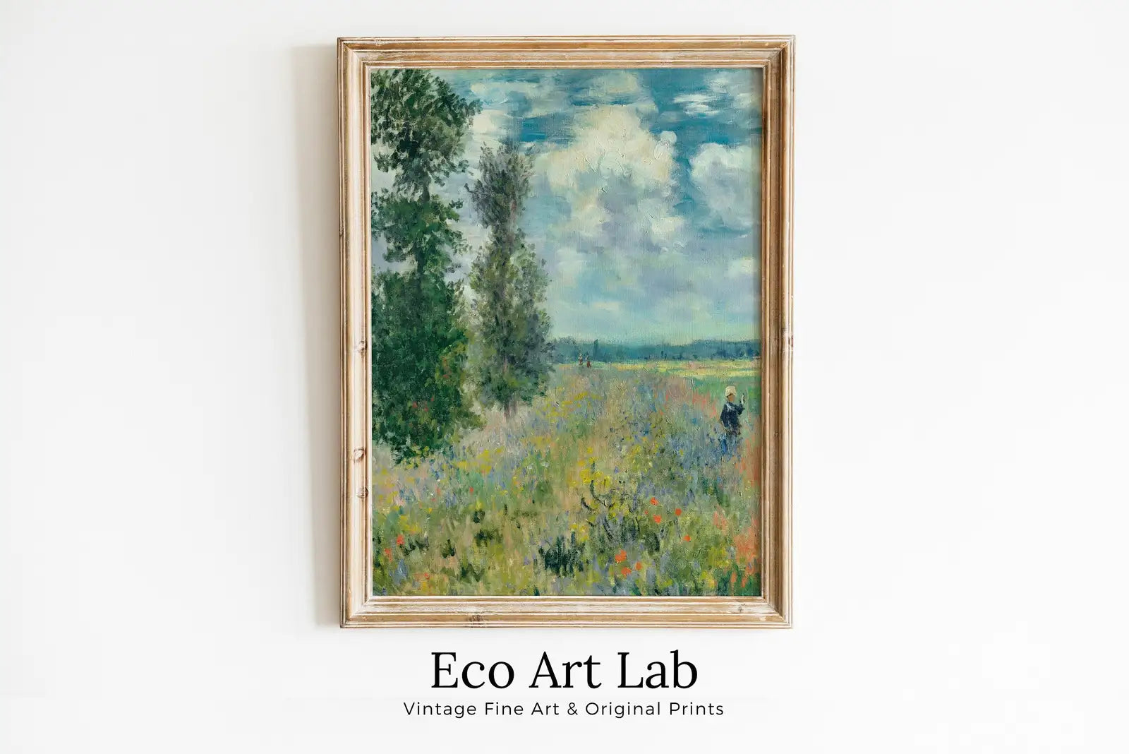 Framed view of Famous Claude Monet Poppy Field Painting. Printable Art. Instant Download Vintage Decor. Vintage Landscape Printable Wall Art. Spring Decor – printable wall art digital download.