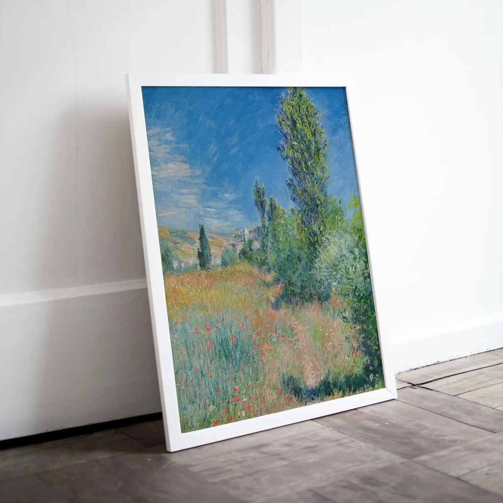 Detail view of artwork from Famous Claude Monet Saint Martin Island Landscape Painting. Instant Download Vintage Printable Art. Spring Landscape Printable Wall Art. (variation 1)